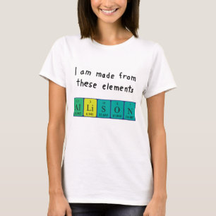 T-shirt Chemise de nom de table périodique Allison