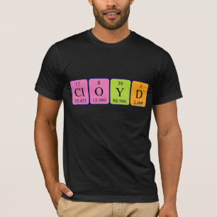 T-shirt Chemise de nom de table périodique Cloyd
