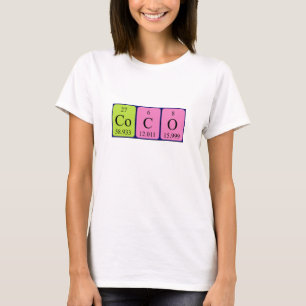 T-shirt Chemise de nom de table périodique Coco