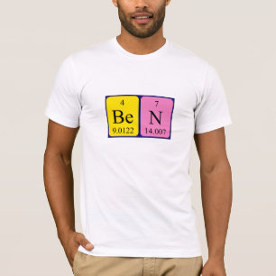 T-shirt Chemise de nom de table périodique de Ben