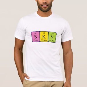 T-shirt Chemise de nom de table périodique de ciel
