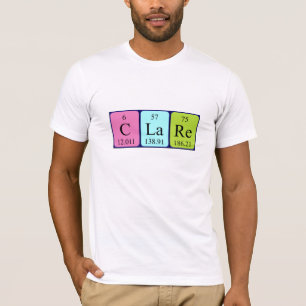 T-shirt Chemise de nom de table périodique de Clare
