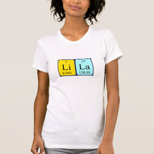 T-shirt Chemise de nom de table périodique de Lila