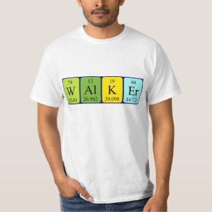 T-shirt Chemise de nom de table périodique de marcheur