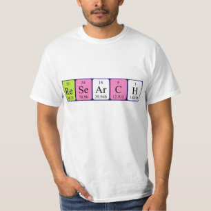 T-shirt Chemise de nom de table périodique de recherches