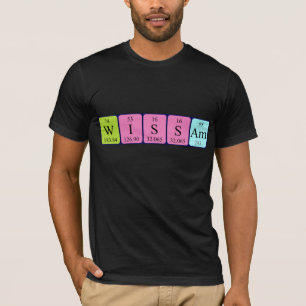 T-shirt Chemise de nom de table périodique de Wissam