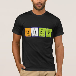 T-shirt Chemise de nom de table périodique Dhruv