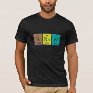 T-shirt Chemise de nom de table périodique du Bran