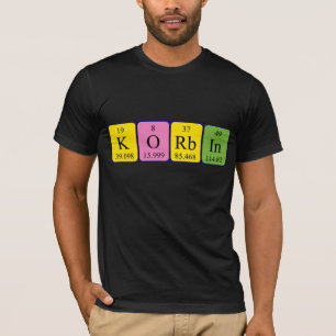 T-shirt Chemise de nom de table périodique Korbin