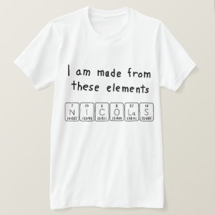 T-shirt Chemise de nom de table périodique Nicolas