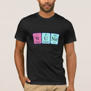 T-shirt Chemise de nom de table périodique Nuno