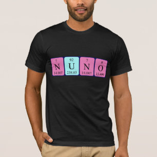 T-shirt Chemise de nom de table périodique Nuno