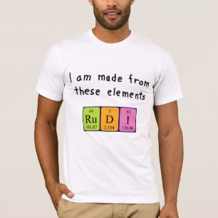T-shirt Chemise de nom de table périodique Rudi