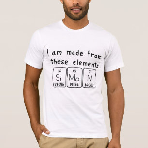 T-shirt Chemise de nom de table périodique Simon