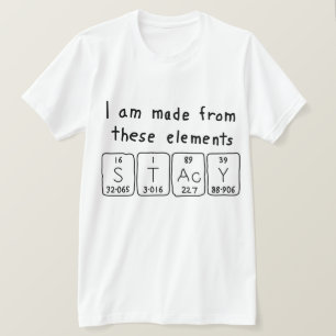 T-shirt Chemise de nom de table périodique Stacy