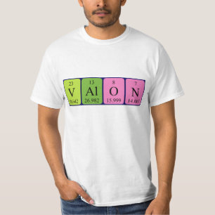 T-shirt Chemise de nom de table périodique Valon