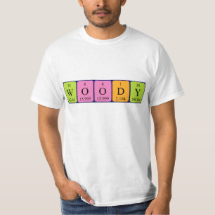 T-shirt Chemise de nom de table périodique Woody