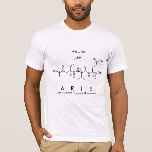 T-shirt Chemise de nom du peptide Arie M (Devant)