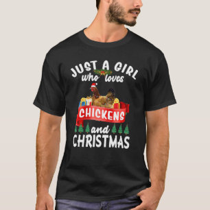 T-shirt Chemise de nuit de Noël Chicken Santa drôle de Xma