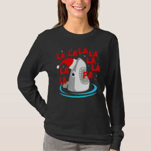 T-shirt Chemise de nuit requin de Noël Fa La La Requin Noë