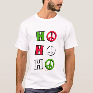 T-shirt Chemise de paix de Noël "ho ho ho" -