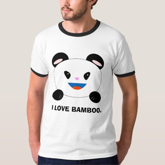 T-shirt Chemise de panda, J'AIME le BAMBOU (Devant)