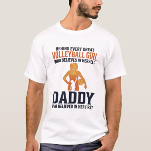 T-shirt Chemise de papa de fille de volley-ball gravure vi