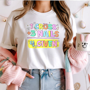 T-shirt Chemise de Pâques chrétienne ; 1 Croix 3 ongles 4 