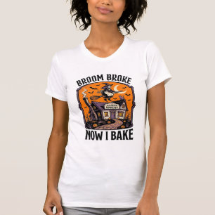 T-shirt Chemise de pâtissier Halloween Sorcière Balai Cass