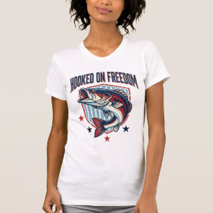 T-shirt Chemise de pêche à la basse rétro accro à la liber