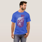 T-shirt Chemise de pêche au bar de drapeau américain (Devant entier)