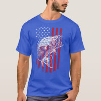 Chemise de pêche au bar de drapeau américain