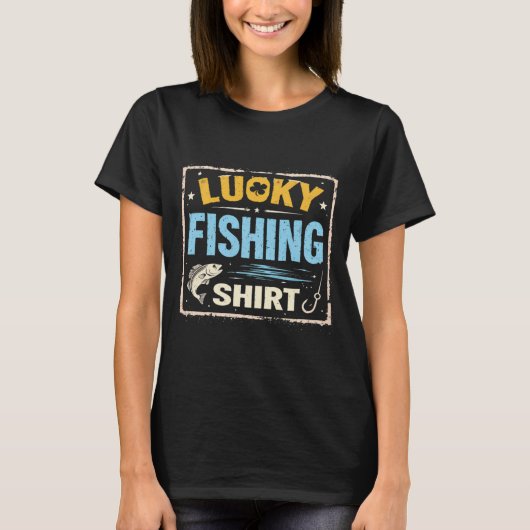 T-shirt Chemise de pêche chanceuse (Devant)