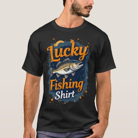 T-shirt Chemise de pêche chanceuse (Devant)