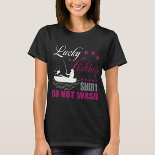 T-shirt Chemise de pêche chanceuse drôle Ne pas laver Pois