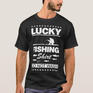 T-shirt Chemise de pêche chanceuse drôle Ne pas laver Pois