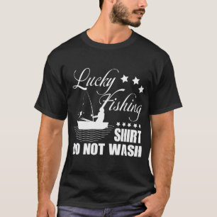 T-shirt Chemise de pêche chanceuse drôle Ne pas laver Vint