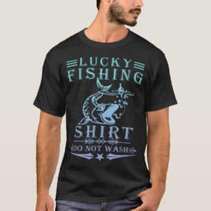 T-shirt Chemise de pêche chanceuse Ne pas laver Vintage Am