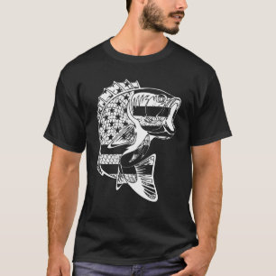 T-shirt Chemise de pêche drapeau américain, pêche pour hom