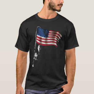T-shirt Chemise de pêche drapeau américain pour hommes Gar