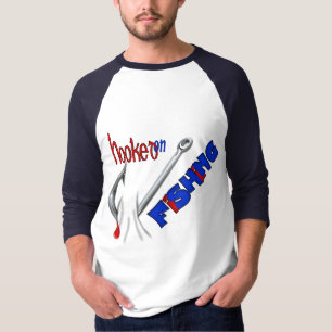 T-shirt Chemise De Pêche Drôle - Accrochée À La Pêche