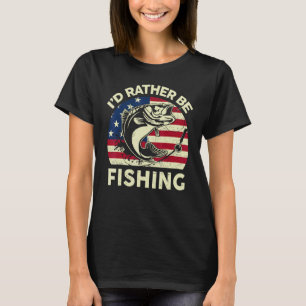 T-shirt Chemise de pêche J'aimerais mieux pêcher Homme Gar