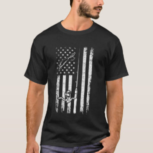 T-shirt Chemise de pêche pour hommes avec drapeau américai