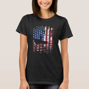 T-shirt Chemise de pêcheur pêche drapeau USA pêche pour pa