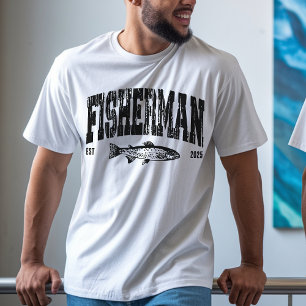 T-shirt Chemise de pêcheur personnalisée, Cadeau de pêche 