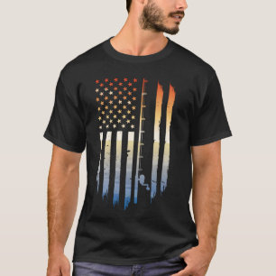 T-shirt Chemise de poisson de drapeau américain - T-Shi de