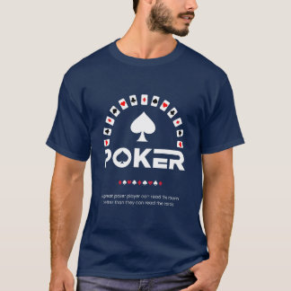 T-shirt Chemise de poker à typographie moderne noir et bla