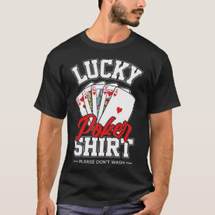 T-shirt Chemise de poker chanceuse, carte de joueur de pok