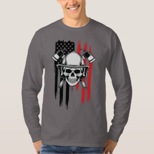 T-shirt Chemise de pompier crâne homme 