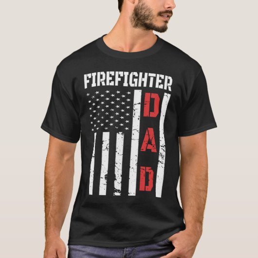 T-shirt Chemise de pompier drapeau Fête des pères 2020 Cad (Devant)